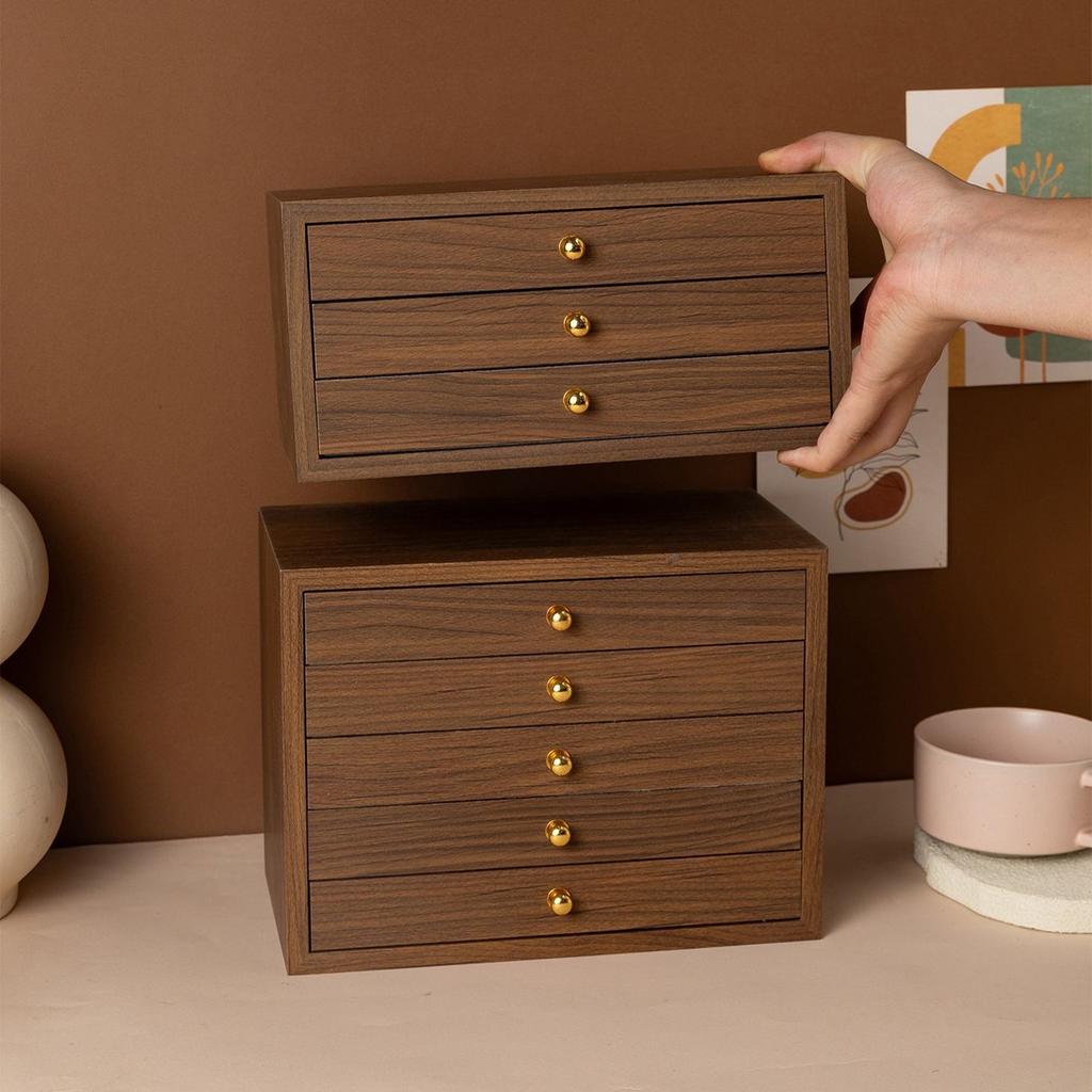 Vintage Walnut Jewelry Box Multi-layer Drawer Jewelry Storage Box Valentine's Day Mother's Day Premium Gift Jewelry Box