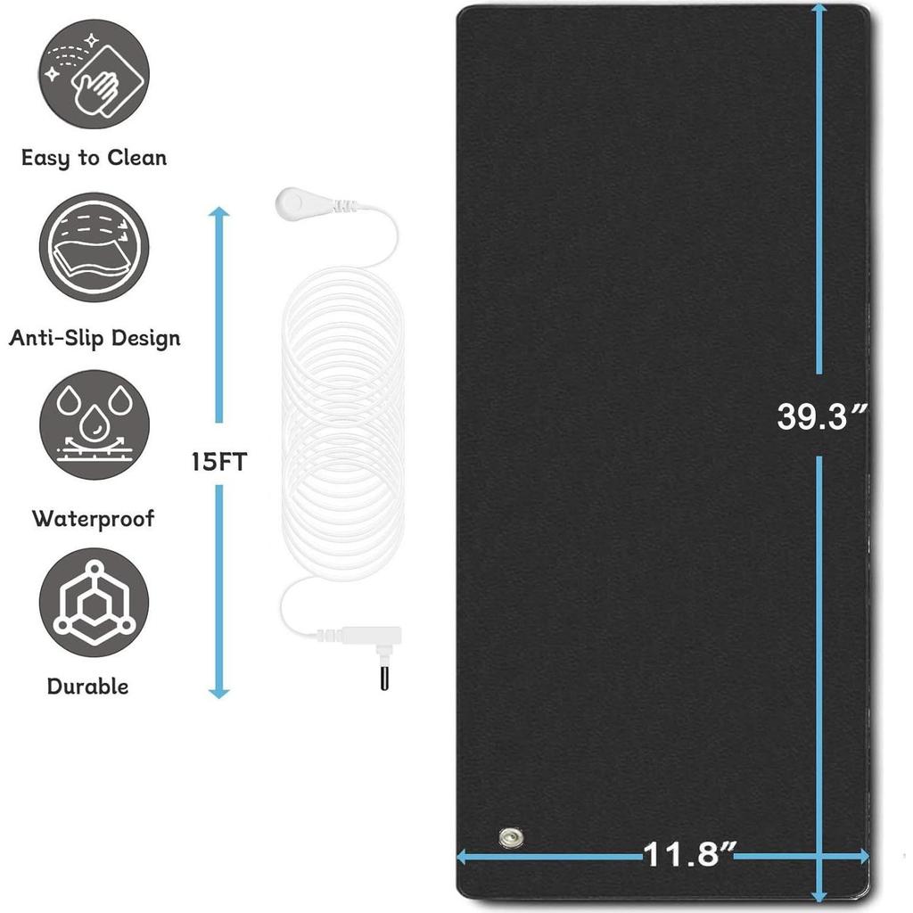 39.3x11.8 Inches Grounding Sleep Mat Bed Pad Universal Foot Mat Stress Comfort Wellness Balance