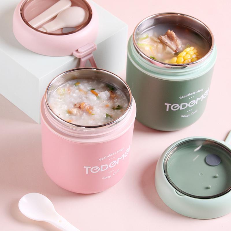 Stainless Steel Insulated Soup and Cereal Cup - Portable Meal Replacement Pot