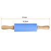 Uxcell Silicone Rolling Pin for Baking, 31cm, Wooden Handle, Non-Stick Rolling Pin, Small Roller, Play-Doh Rolling Pin for Dough, Pizza, Fondant, and