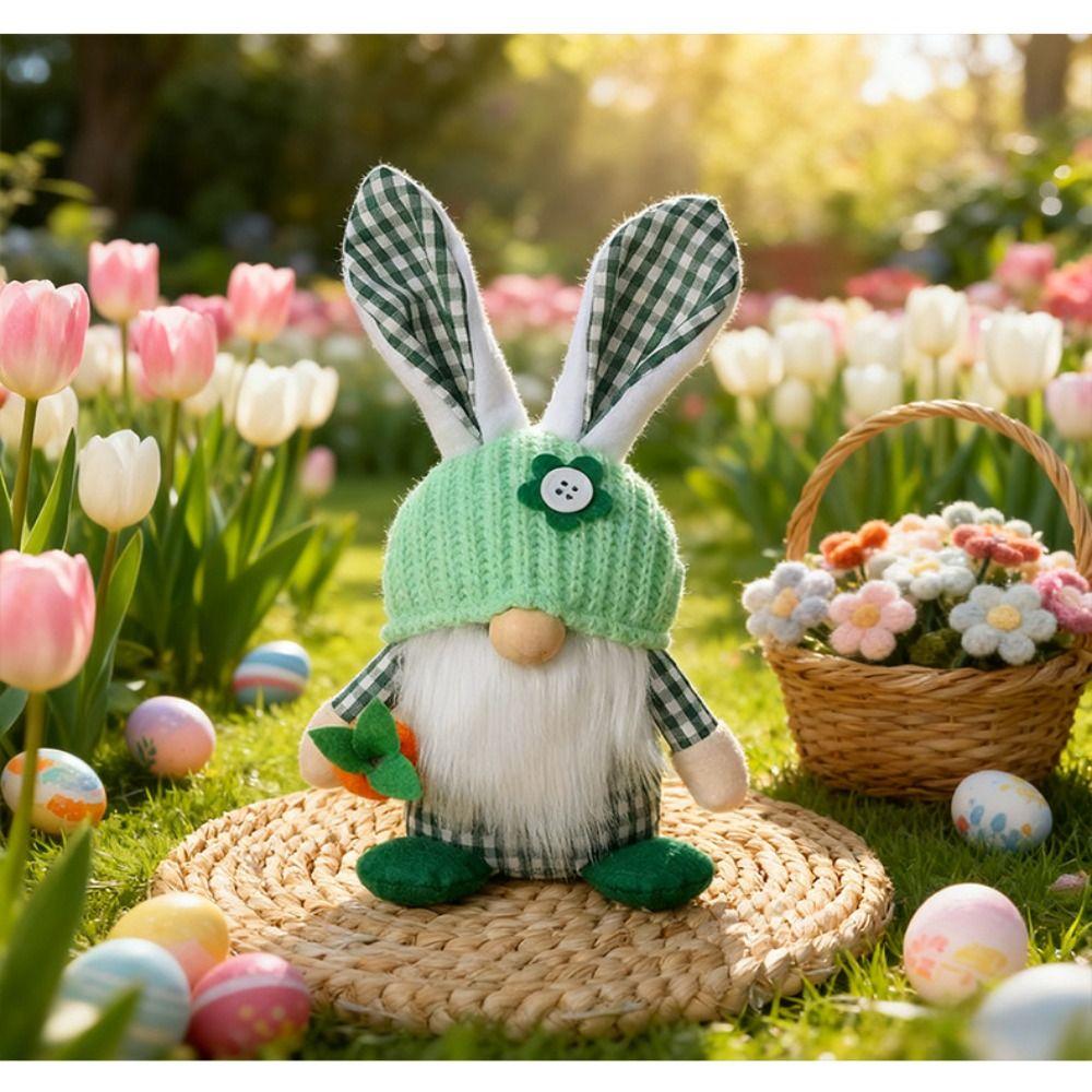 Plush Material Easter Plush Rabbit Easter Decor Bunny Dwarf Ornament  Desktop Decor