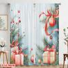 2pcs,2D plane printing Curtains&Window Treatment Christmas Tree Ornaments Gifts Ribbons (3) Versatile 100% Polyester (without