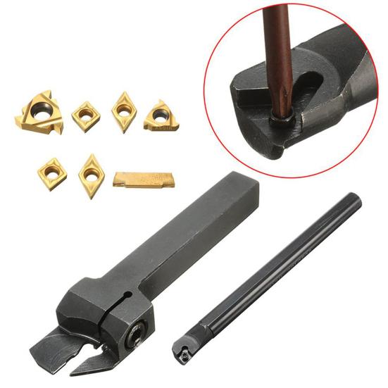 7Pcs/Set 12mm Shank Lathe Drill Bar Turning Tool Holder S12M-SCLCR06 SER1212H16 with Carbide