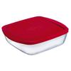 Boîte À Repas Rectangulaire Avec Couvercle Ô Cuisine Cook&store Ocu Rouge 2,5 L 28 X 20 X 8 Cm Silicone Verre (5 Unités)