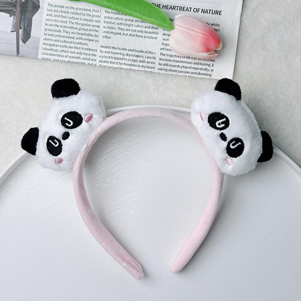 Adorable 2026 Panda Hair Accessory: Cute Round Headband & Funny Clip for Girly Wash Face Routine