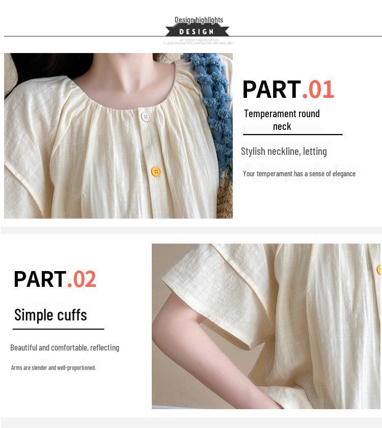 2026 Korean Puff Sleeve Doll Shirt & Belly Support Shorts Set
