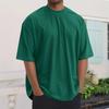 Summer Men's Fashion Loose Round Neck Solid Color All-match Short-sleeved T-shirt