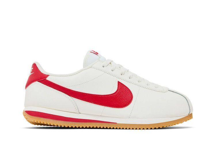 Nike Cortez Leder Sail Gummi Gelb Universitätsrot