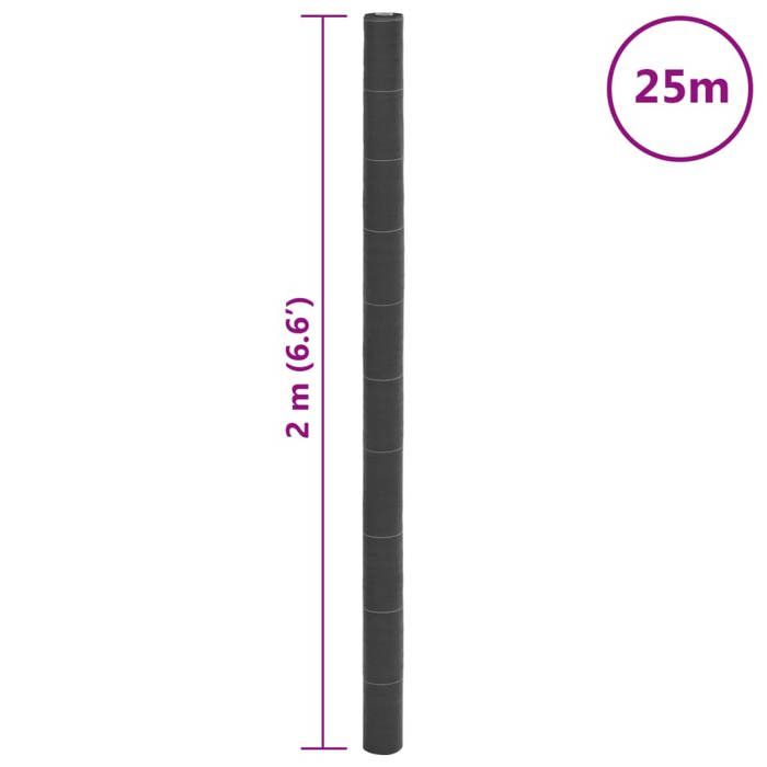 VidaXL Membrane anti-mauvaises herbes noir 2x25 m PP, tissu anti-mauvaises herbes, membrane de contrôle des mauvaises 4005229