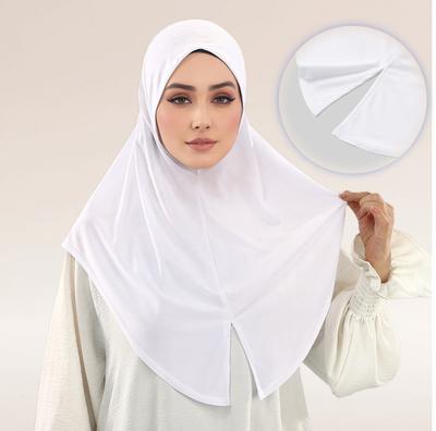 Muslim Women Cotton Modal Instant Hijab Solid Undercap Malaysia Inner Cap Bonnet Islam Turban Loop Scarf Eid Prayer Hijab