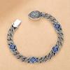 New Tang Grass Pattern Lion King Cuban Bracelet for Men, High-end Couple Style for Women