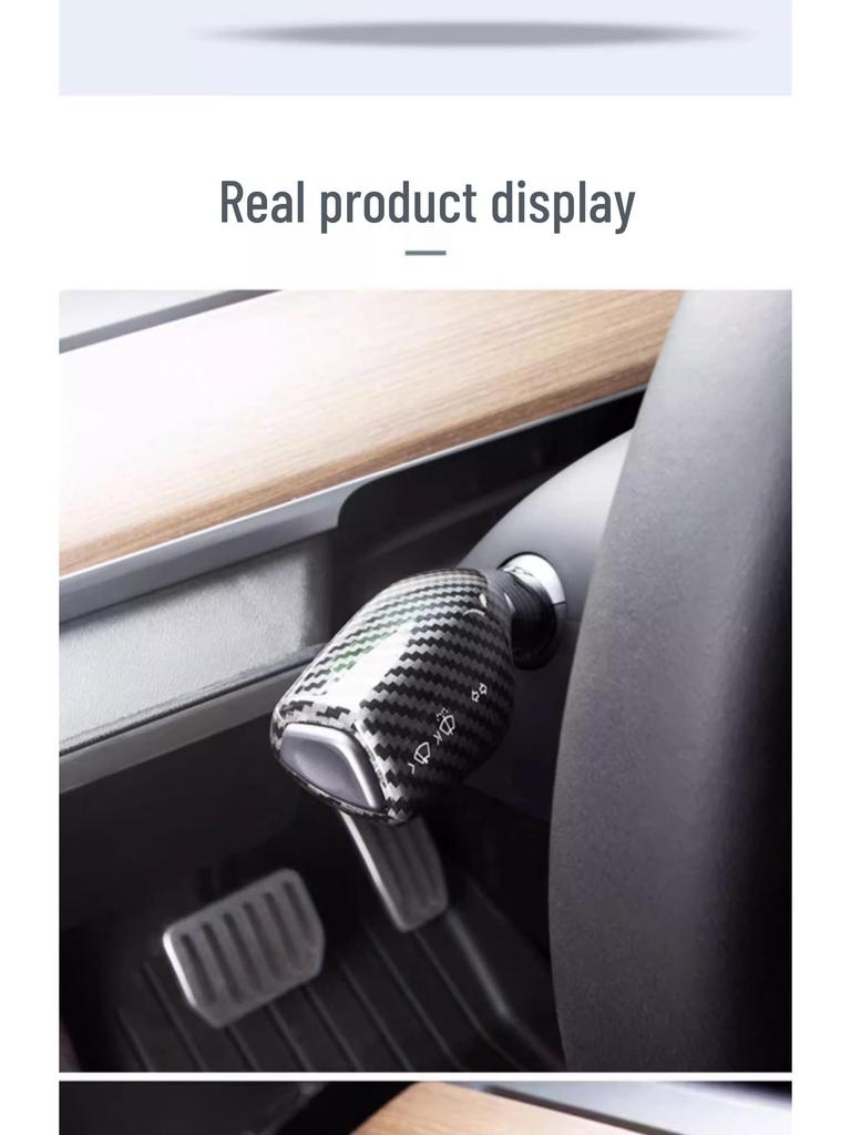 Tesla Model 3/Y Carbon Fiber Gear Lever Cover & Paddle Shifter Decor