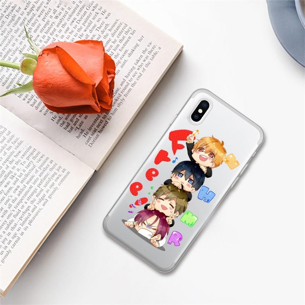 Free anime Phone Case For iPhone 15 14 13 12 11 Pro Max Mini X Xs XR 6 7 8 Plus SE 2020 Transparent Case