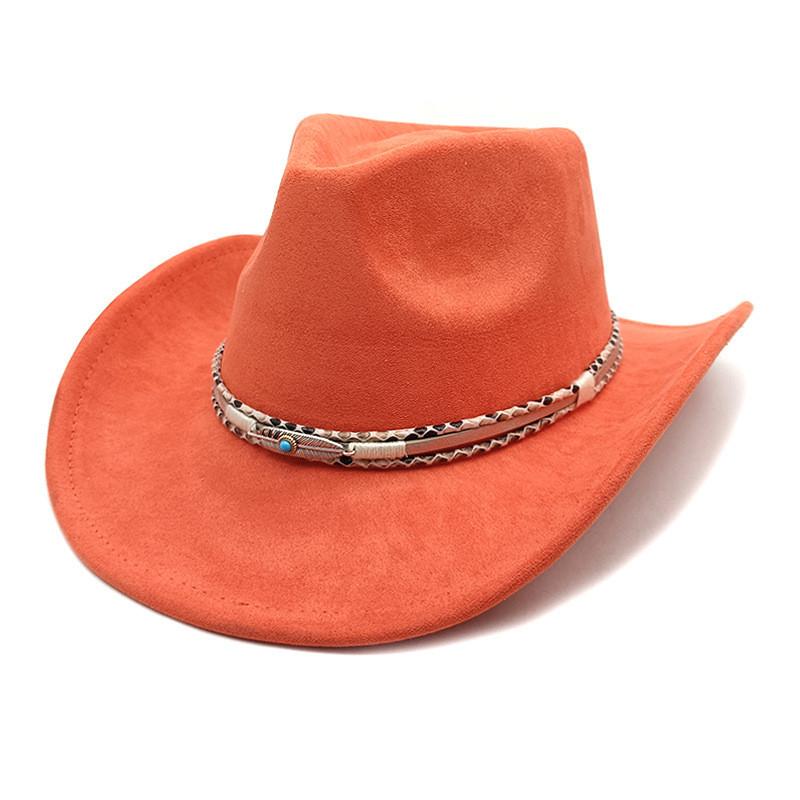 Ethnic Style Cowboy Hat With Wide Brim For Men Women Spring Sun Protection