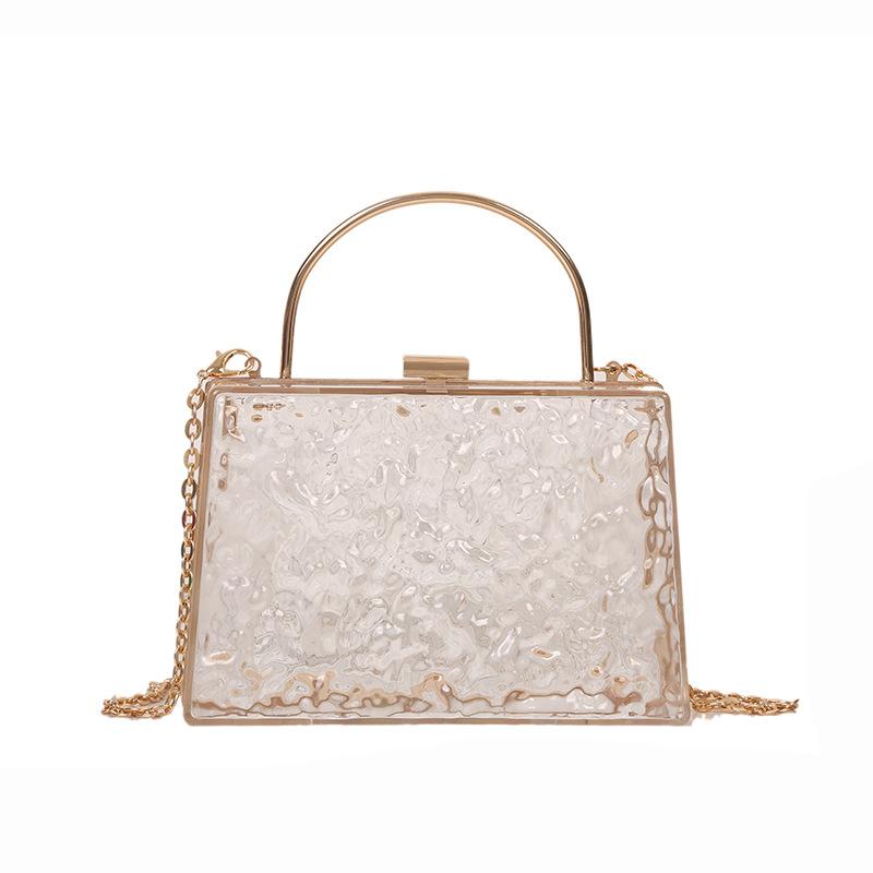 Clear Acrylic Shoulder Chain Crossbody Bag for Women Cross Body Light Korean Popular Luxury Designer Night Trendy