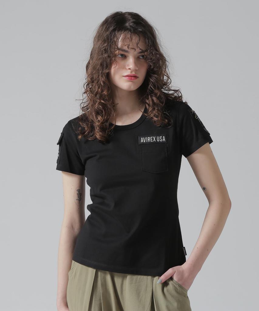 Avirex Fatigue T-Shirt, Women's, Size M, 010, Black, 783-5935603