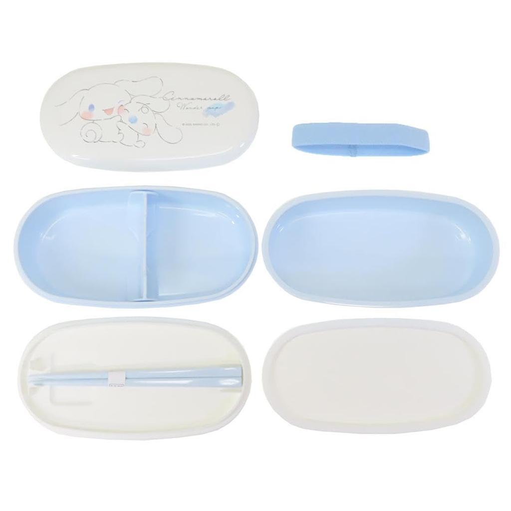 Kamio Japan Cinnamoroll Oval Microwaveable Lunch Bento 052979 2-Tier Box, Box,