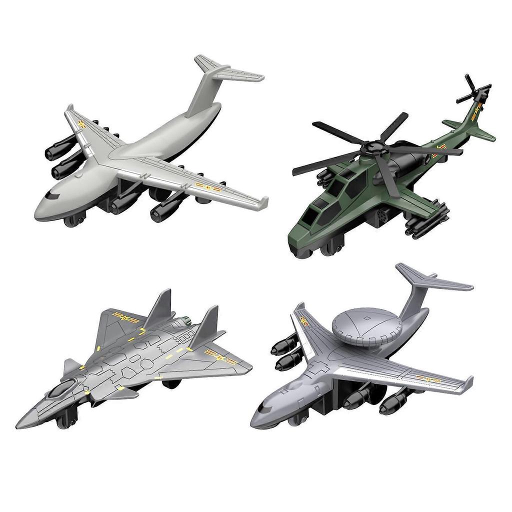 4x 1/60 Scale Pull Back Airplane Model Collectible Gifts Display Ornaments for