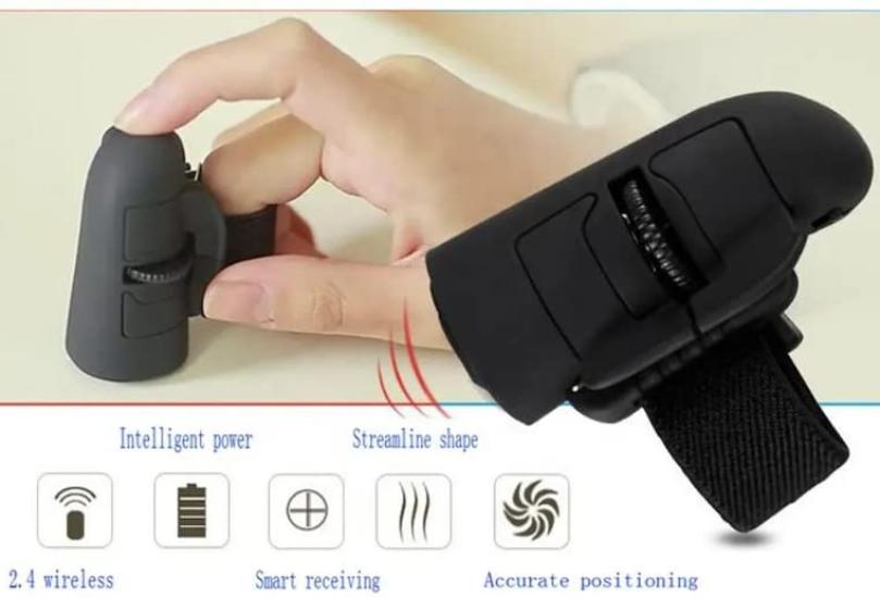 GeeClick Finger Mouse Black