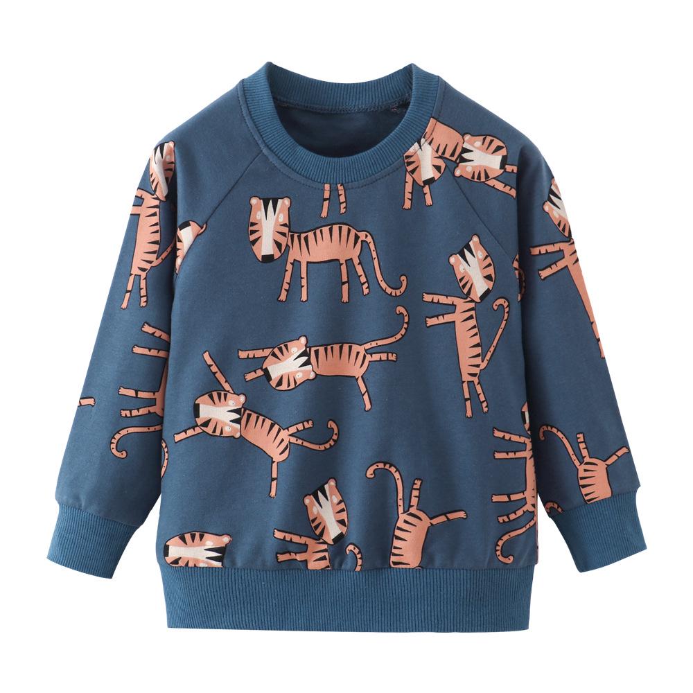 Boys' Cartoon Cotton Long Sleeve Sweatshirt - Fall Round Neck Children's Wear