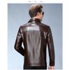 Spring and Autumn New Men's Lapel Sheepskin Jacket Middle-aged Jacket Single Leather Plus Velvet Warm Leather Jacket