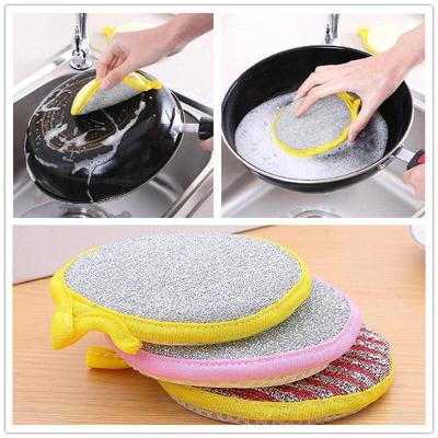 2pc/set Double-sided Dish Washing Sponge Dish Towel Clean Steel Washing Ball  Kitchen Towels  Kitchen Cloth