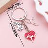 Cross-Border Nurse Tools Keychain with Syringe, Stethoscope, Heart & ECG Pendants