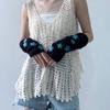 Y2k Star Knitted Gloves Gothic Wool Sleeve Cuff Casual Arm Warmers  Girls