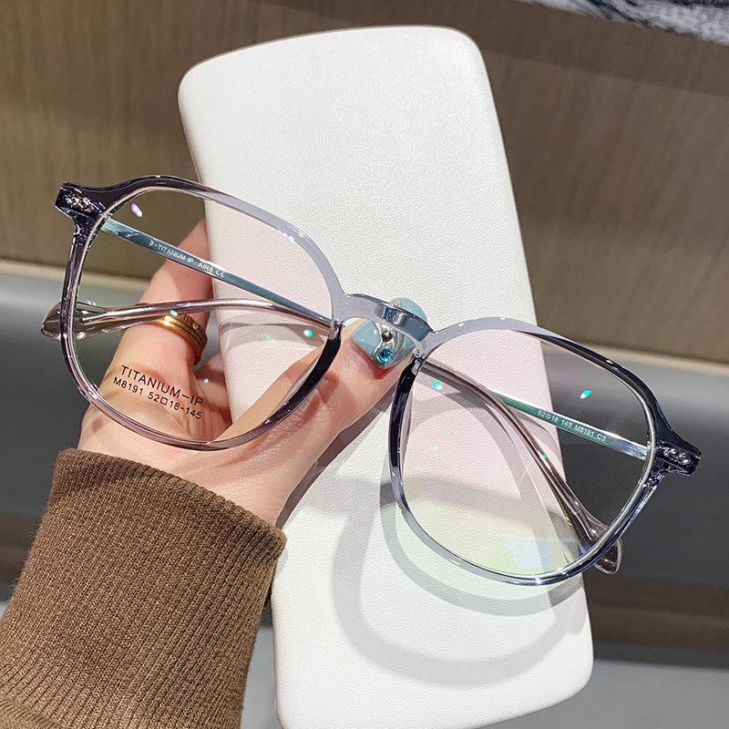 8191 Anti-Blue Glasses Women'S Polygonal Irregular Frame Can Be Equipped With Degree Myopia Glasses