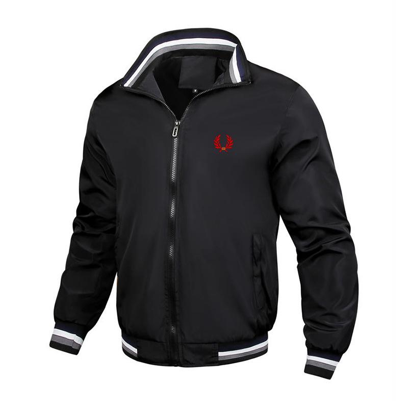 Herren Stickerei Weizen Stehkragen Baseballjacke - Große Größen Lässige Mode für Frühling und Herbst