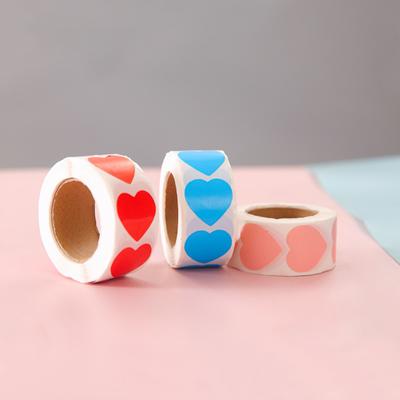 500 Stück/Rolle Liebesherzförmige Aufkleber Siegeletiketten Geburtstagsfeier Geschenkverpackung Niedliche Schreibwarenaufkleber Scrapbooking für Handwerk