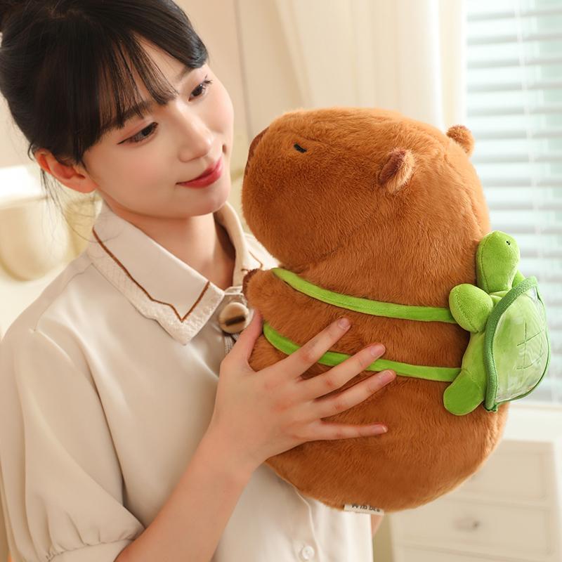 Capybara Stuffed Plush Toys Turtle Backpack Dolls Cute Capybara Plushies Animal Cushions Pillows Companionship Gifts
