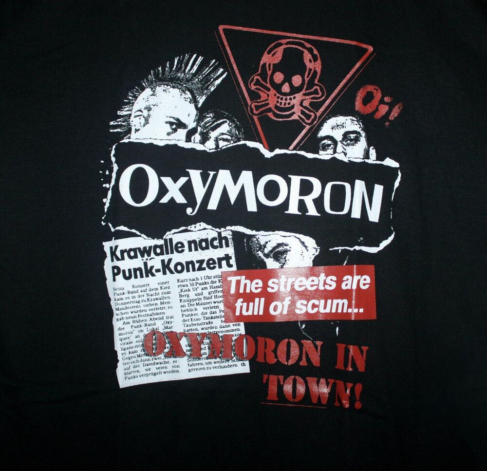 Oxymoron Band The Streets Are Full Of Scum Черная Футболка Все Размеры Унисекс Унисекс Футболка L