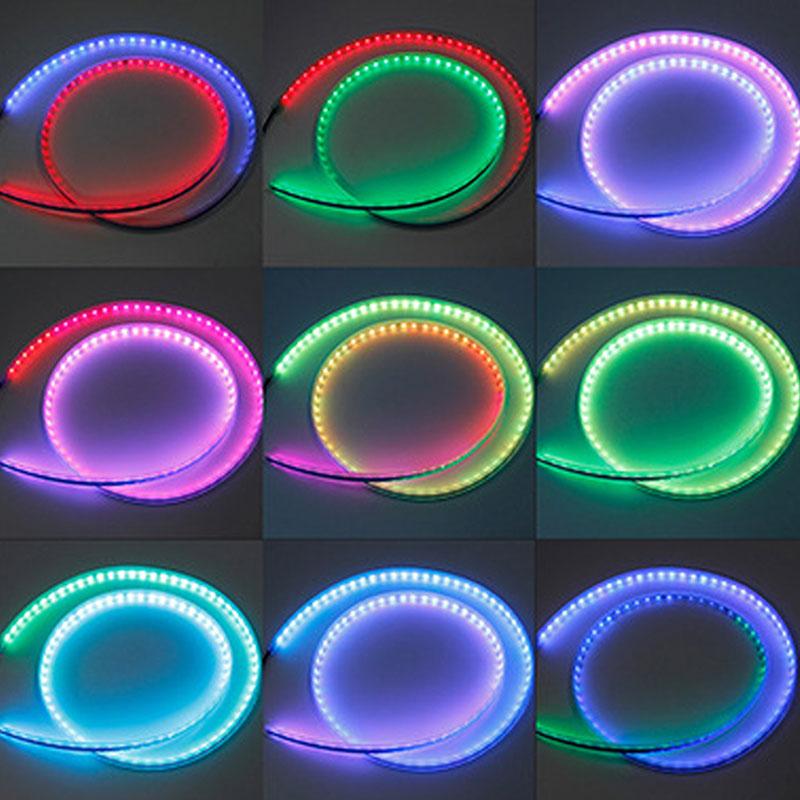 RXZ APP Remote Control RGB Led Colorful Car Headlight Strip 12v Universal for Car Hood Decorative Light Daytime Running Light