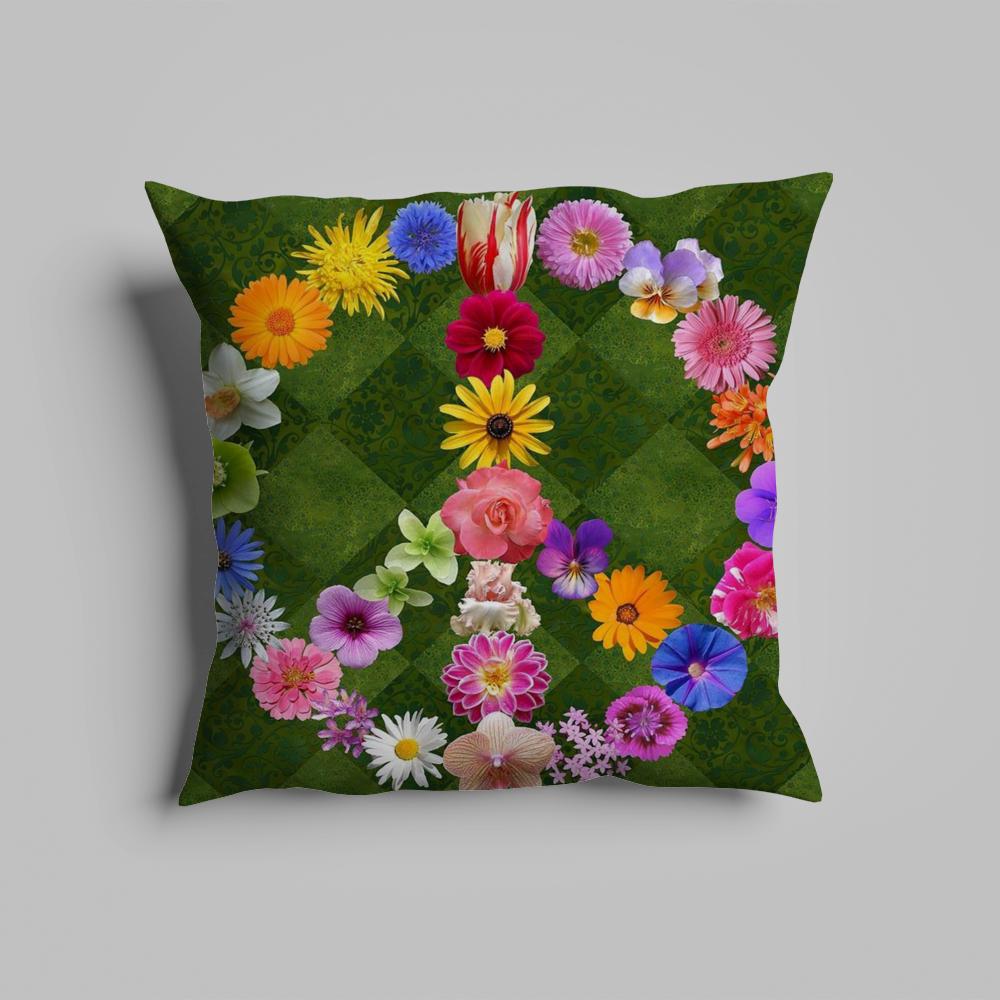 Pillow Case luxurious home office, sofa decorative Multi sized car seat cushions, pillowcases Peace sign flower sunshine