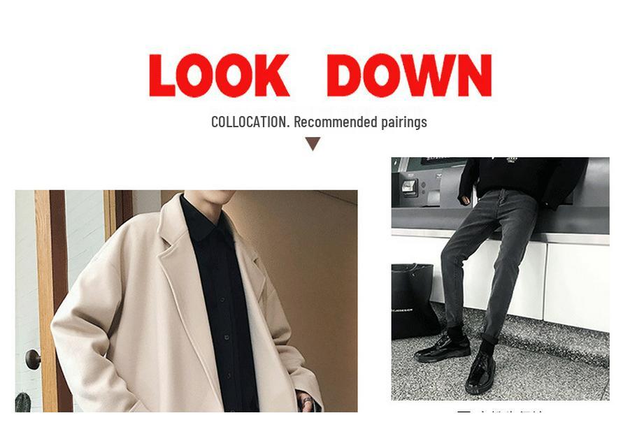 Herren Koreanischer Stil Dicke Woll-Trenchcoat - Trendy, Warm, Mittellang, Lockerer Schnitt