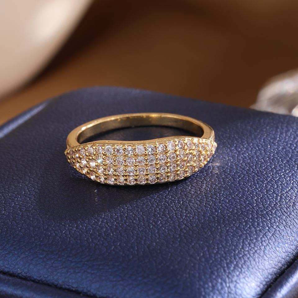 

ZAKOL ТикТок Шейн Модное Блестящее Кольцо на Палец из Циркония с Микропаве Белый Кристалл CZ Минималистичное Эстетичное Кольцо для Женщин Оптом 8