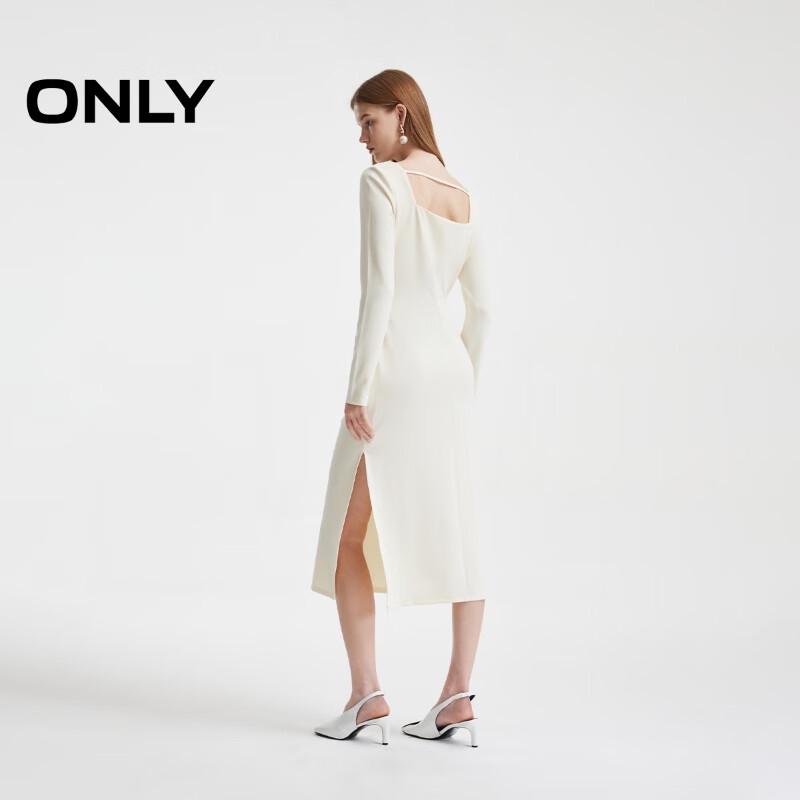 ONLY 2024 Autumn Retro Square Neck Slit Long Dress