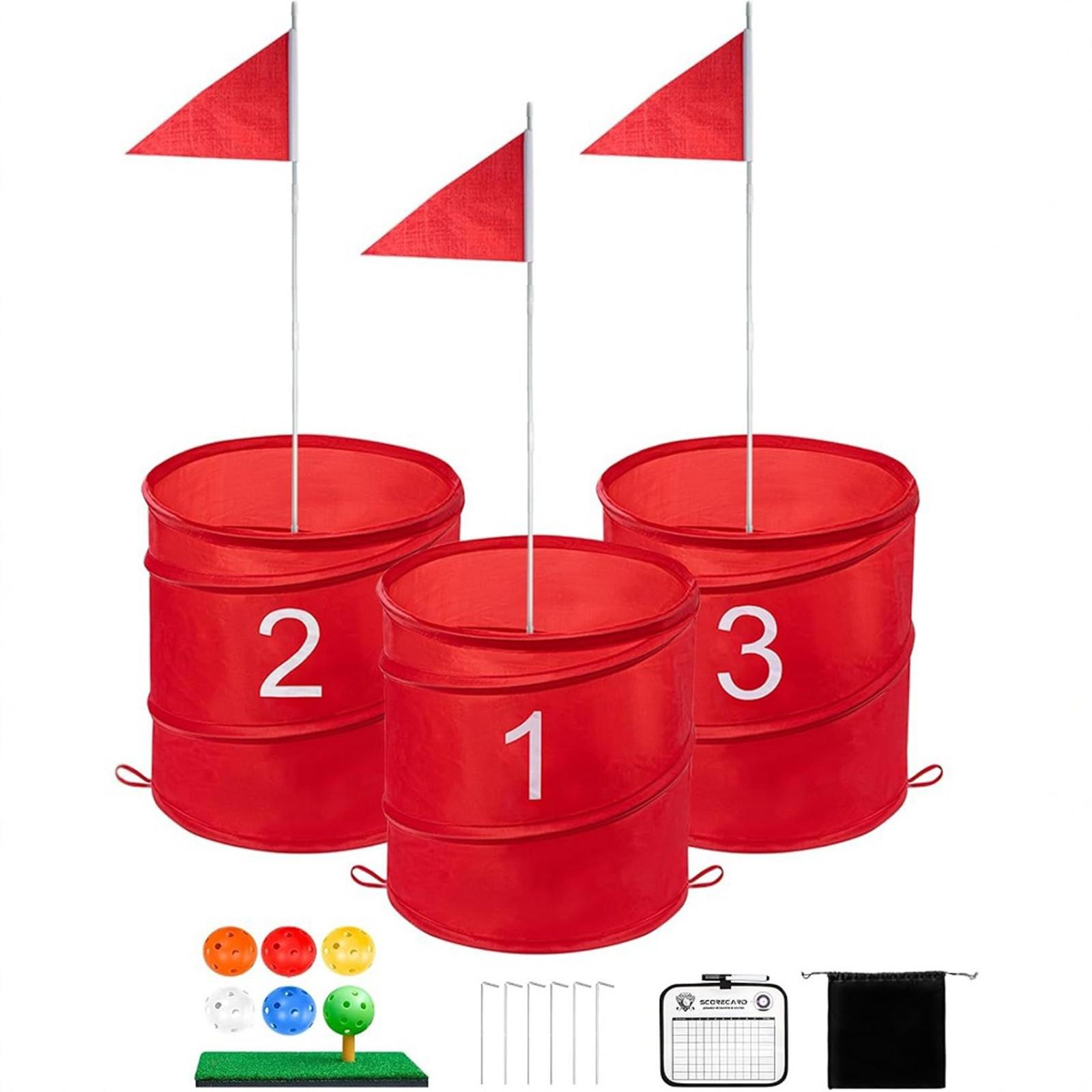 

Golf Bucket Game, Outdoor And Indoor Golf Slicing Bucket, Portable 6-hole Golf Bucket 1ml One Size
