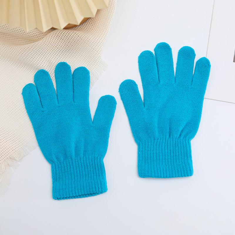 Winter Candy Color All-Match Warm Touch Screen Five-Finger Knitted Gloves Unisex