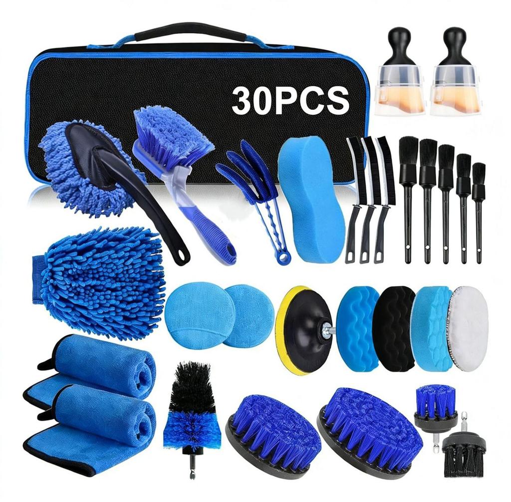 22-Piece Professional Car Cleaning Kit: Wheel, Air Conditioner, and Interior Brushes for Safe Decontamination