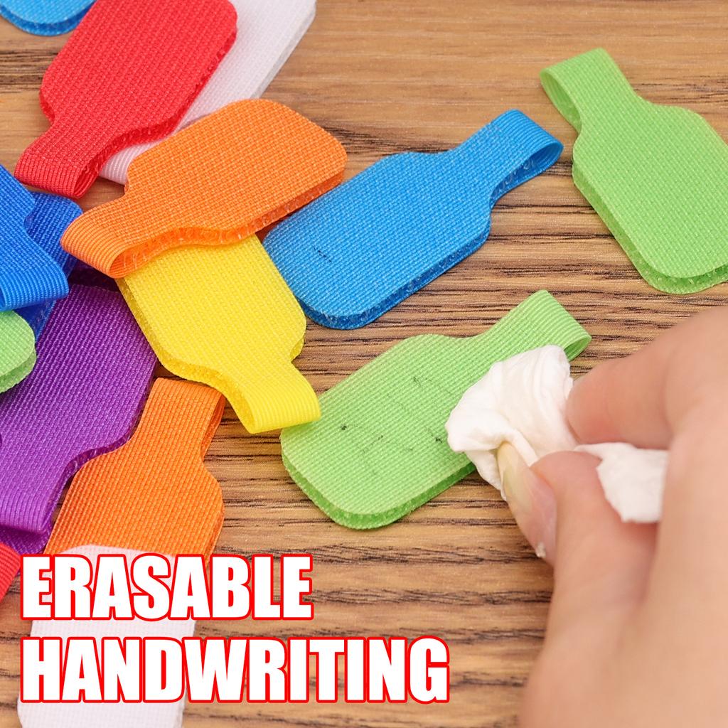5-50Pcs Nylon Charging Data Cable Labels Strap Hook Loop Writable Wire Label For Electrical Line Organize Cord Office Cable Winder
