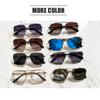 Fashion Pilot Sunglasses Men Women Luxury Brand Metal Big Frame Sun Glasses Vintage Steampunk Square Gradient Lens Eyewear UV400