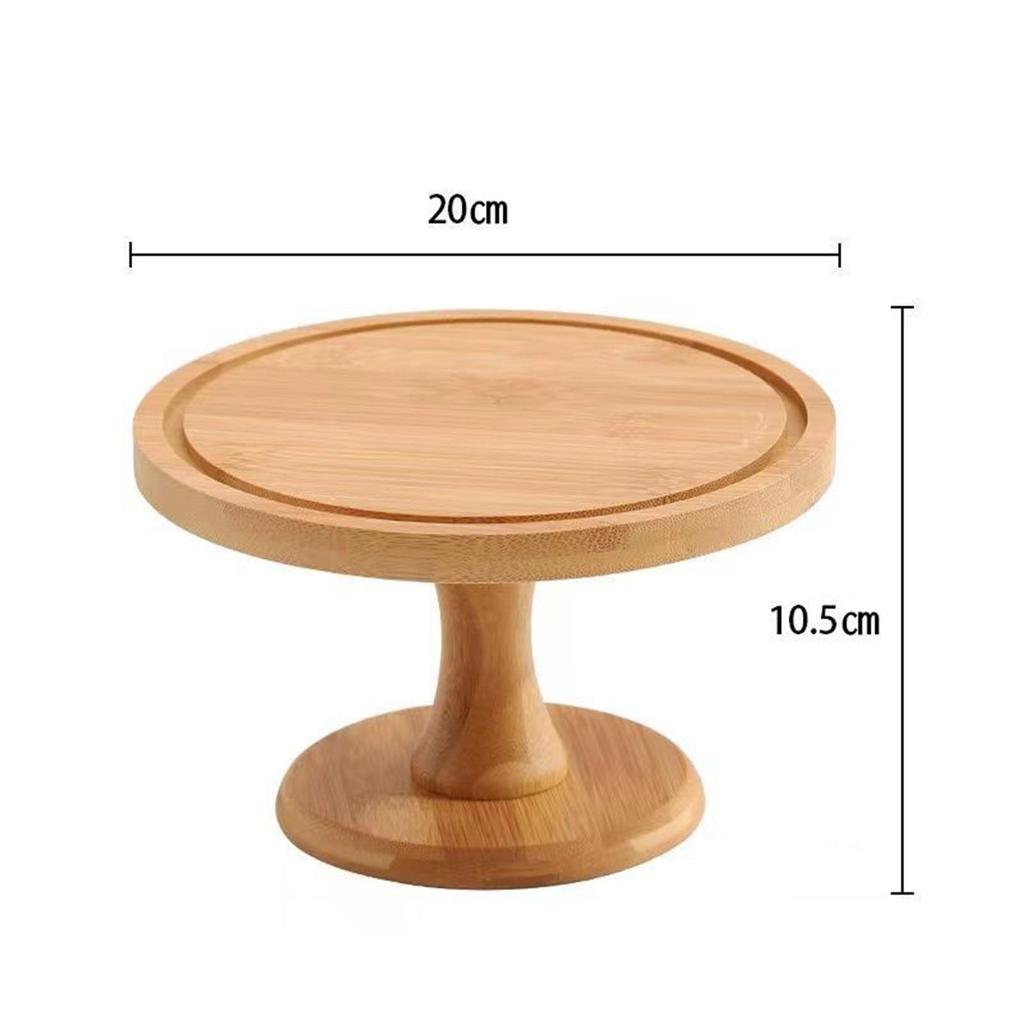 Bamboo Cake Dome Cover Appetizer Serving Tray Cheese Snacks Board Platter Round Birthday