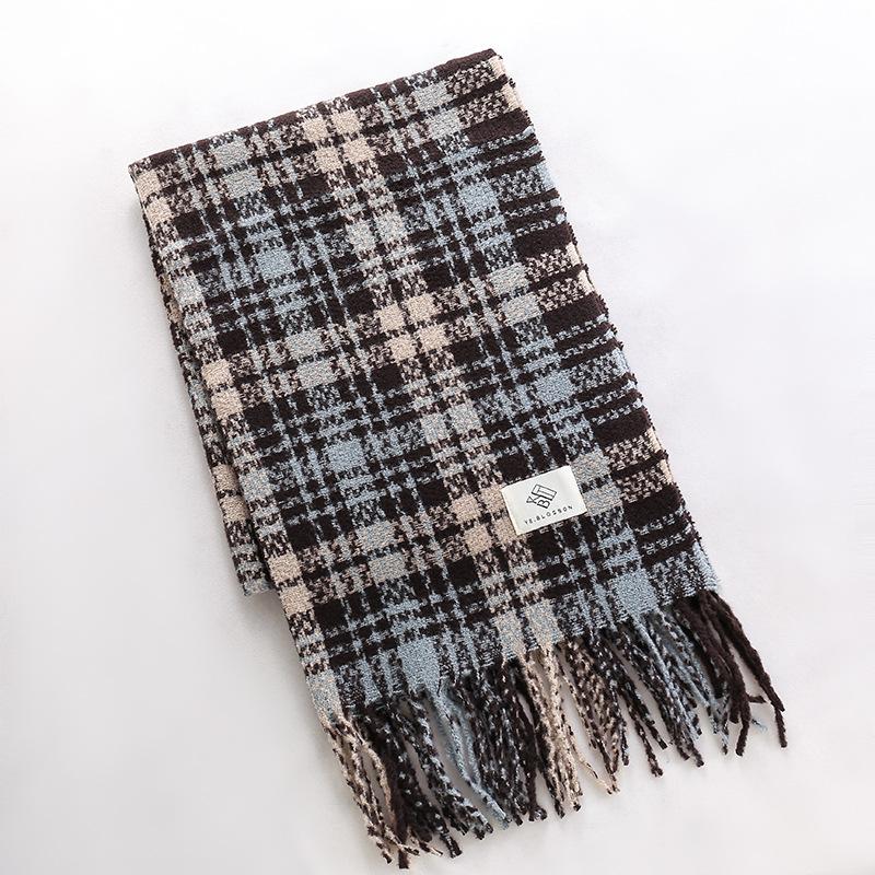 Christmas Red Scarf Women's Winter Plaid Imitation Cashmere Ins Versatile Premium Shawl Student New Year's Gift