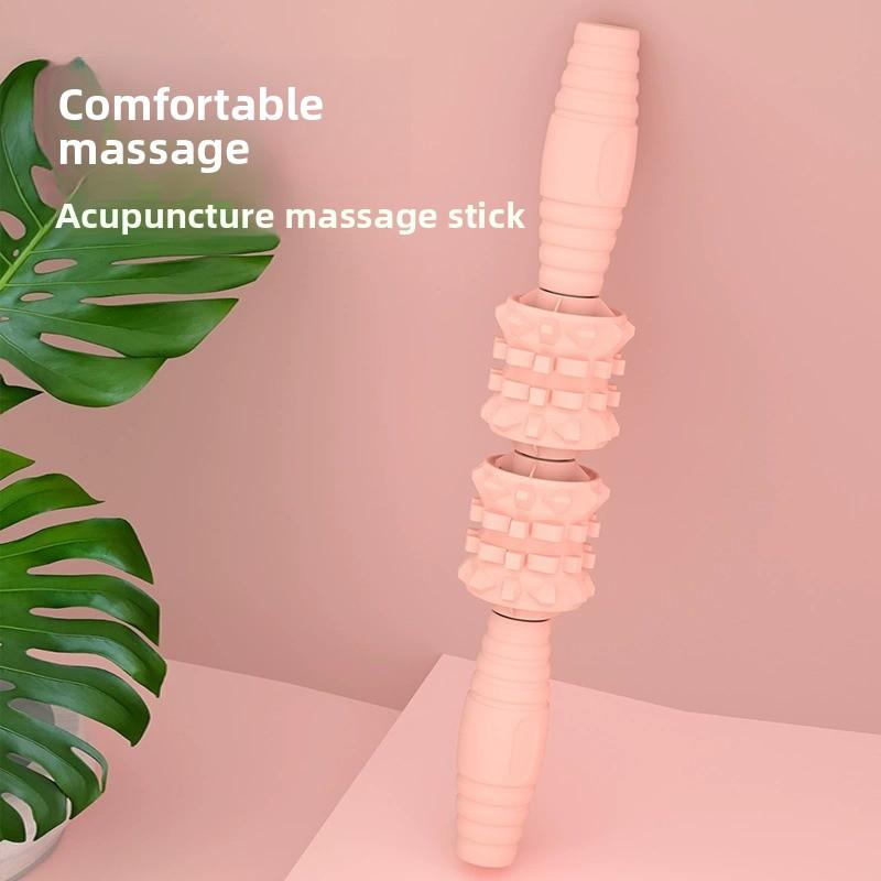 Rodillo de masaje muscular para yoga, barra de masaje con puntos de presión para fitness y relajación