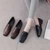 Flat Bottom Retro Small Leather Shoes Women's Shoes New Spring, Autumn and Winter Black Loafer Square Head Single Shoes