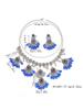 Exaggerated Indian-Style Rhinestone Tassel Necklace & Retro Ethnic Earrings Set