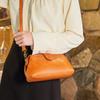 2025 Summer Women's Soft Leather Gold Shell Messenger Bag - Retro Style for Trendy Taiwanese Fashion