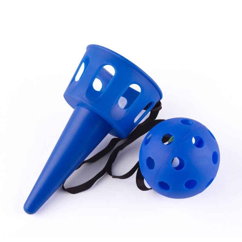 

Fun Ball and Cup Toy Set for Children Outdoor Throw and Catch Ball Game Toy Softball for Beginner Kids Motor Skills Toy синій
